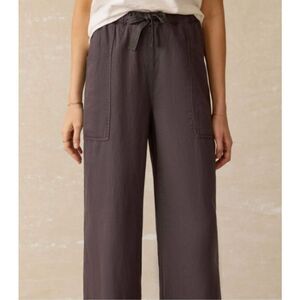 Faherty Topanga Drape Pant Washed Black Wide Leg With Pockets Size Medium